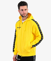 Φούτερ με κουκούλα FELPA FULL ZIP CON CAPPUCCIO TERRY BAND κίτρινο