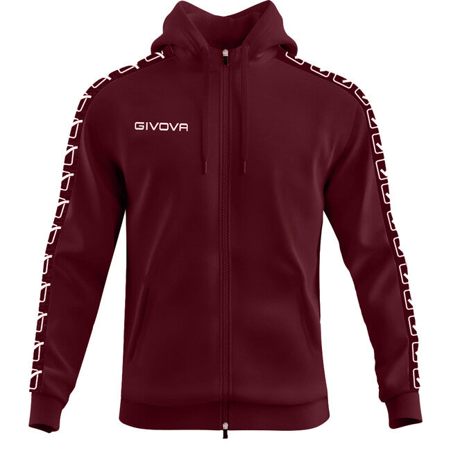Φούτερ με κουκούλα FELPA FULL ZIP CON CAPPUCCIO TERRY BAND γρανάτη