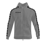 Φούτερ με κουκούλα FELPA FULL ZIP CON CAPPUCCIO TERRY BAND γκρι