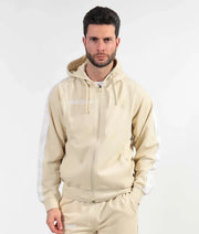 Φούτερ με κουκούλα FELPA FULL ZIP CON CAPPUCCIO TERRY BAND άμμος
