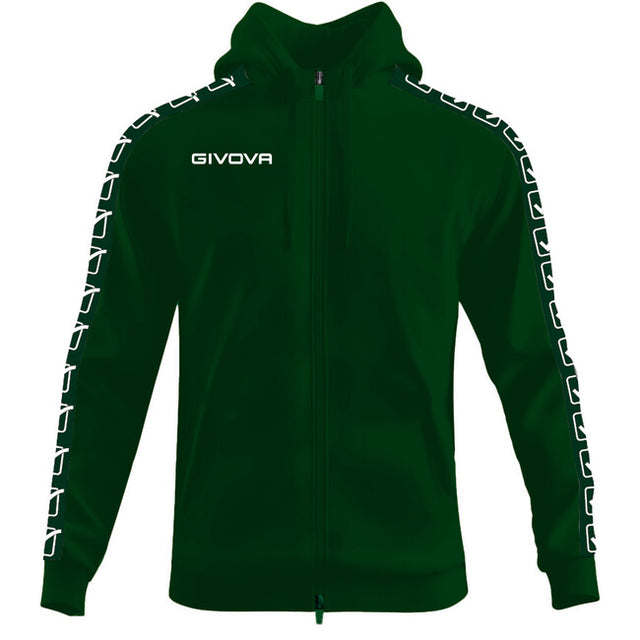 Φούτερ με κουκούλα FELPA FULL ZIP CON CAPPUCCIO TERRY BAND πράσινο του δάσους