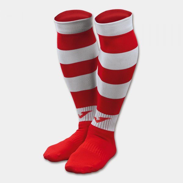 Κάλτσες ποδοσφαίρου / κάλτσες ZEBRA II MID-CALF FOOTBALL SOCKS (4 PCS) κόκκινο λευκό