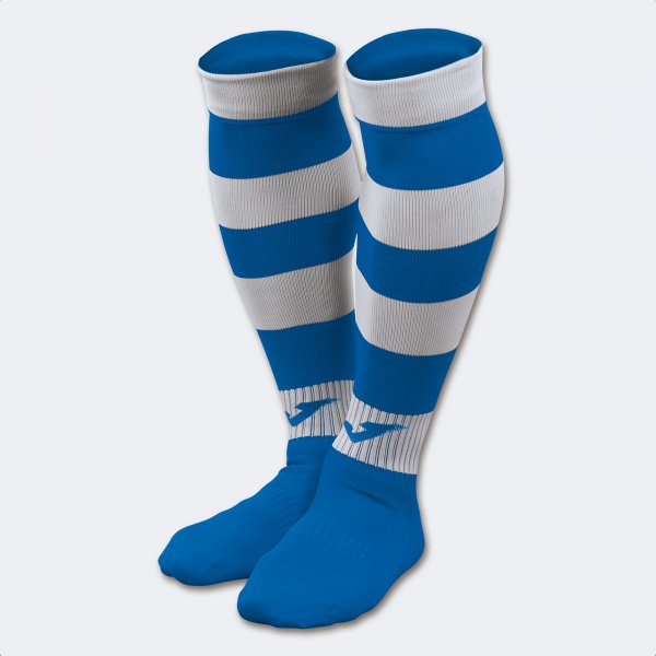 Κάλτσες ποδοσφαίρου / κάλτσες ZEBRA II MID-CALF FOOTBALL SOCKS (4 PCS) γαλάζιο λευκό
