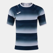 ΑΝΔΡΙΚΟ T-SHIRT RUGBY PRO ΚΟΝΤΟ ΜΑΝΙΚΙ ΛΕΥΚΟ ΣΚΟΥΡΟ ΜΠΛΕ ΛΕΥΚΟ-ΜΠΛΕ