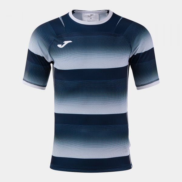ΑΝΔΡΙΚΟ T-SHIRT RUGBY PRO ΚΟΝΤΟ ΜΑΝΙΚΙ ΛΕΥΚΟ ΣΚΟΥΡΟ ΜΠΛΕ ΛΕΥΚΟ-ΜΠΛΕ