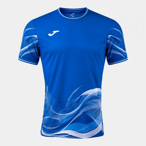 WAVE ΚΟΝΤΟ ΜΑΝΙΚΙ T-SHIRT ΒΑΣΙΛΙΚΟ ΜΠΛΕ ΛΕΥΚΟ ΒΑΣΙΛΙΚΟ-ΛΕΥΚΟ