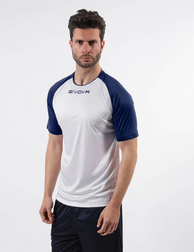 SHIRT CAPO INTERLOCK BIANCO/BLU