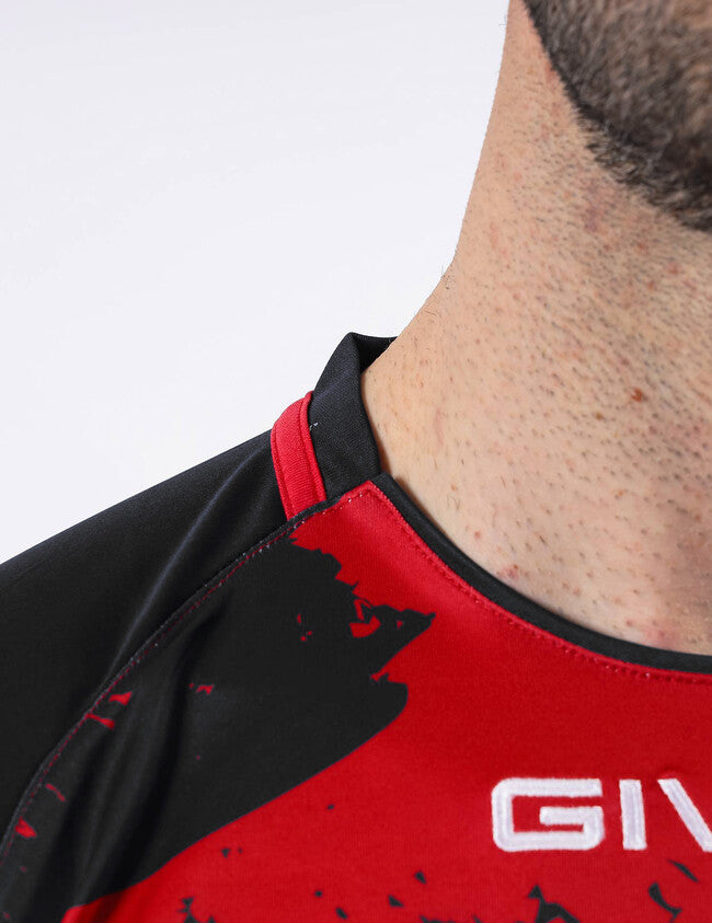 SHIRT ART INTERLOCK M/C ROSSO/NERO