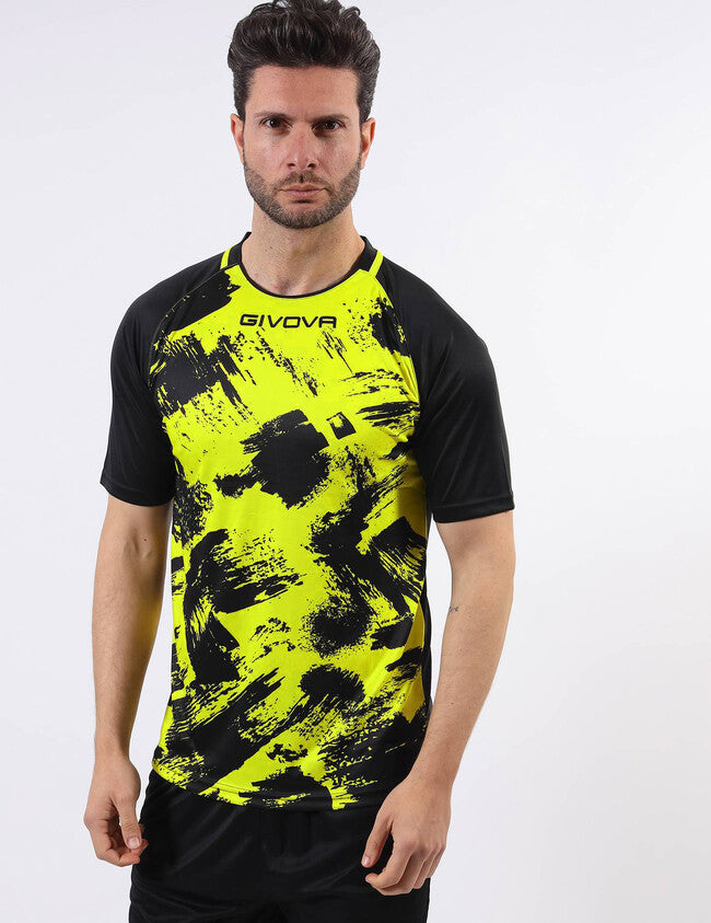 SHIRT ART INTERLOCK M/C GIALLO FLUO/NERO