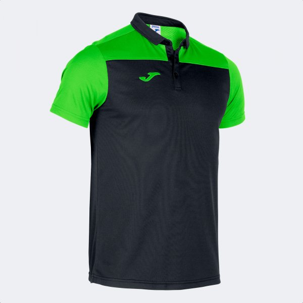 COMBI POLO SHIRT NEGRO-VERDE FLUOR