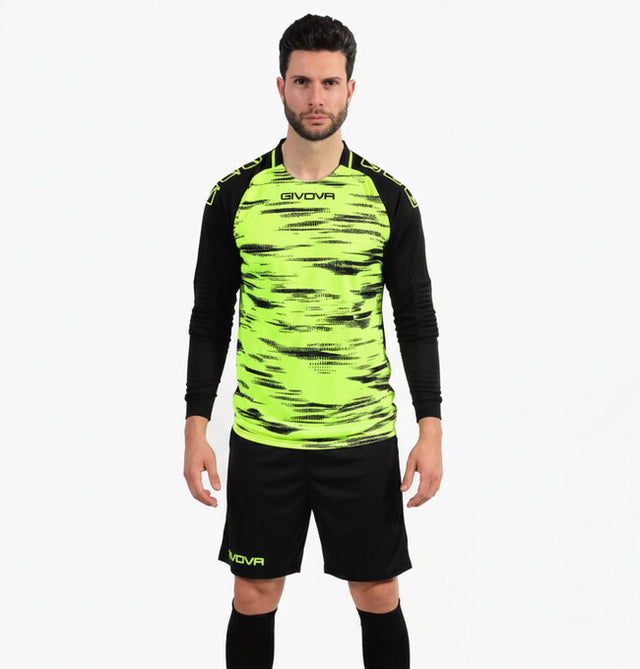 Φανέλα τερματοφύλακα KIT PORTIERE DIFESA φλουό κίτρινο-μαύρο