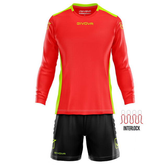 Φανέλα τερματοφύλακα KIT PORTIERE HYGUANA ανοιχτό κόκκινο-μαύρο