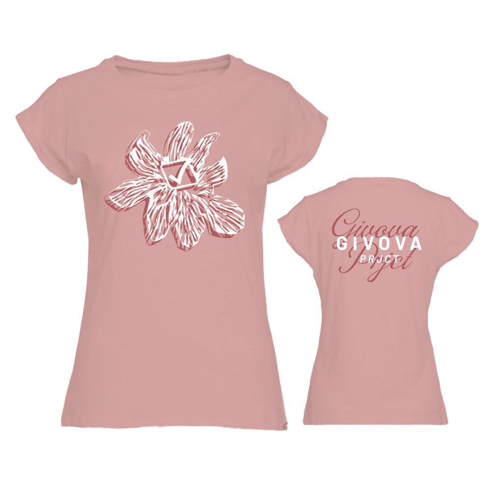 Γυναικεία μπλούζα T-SHIRT LADY FLORAL ροζ