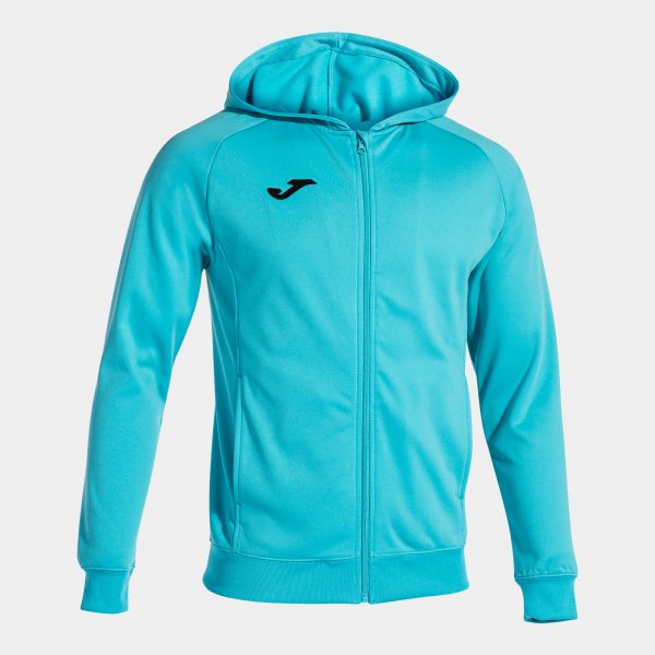 Φούτερ με κουκούλα MENFIS HOODED JACKET φθορίζον τιρκουάζ