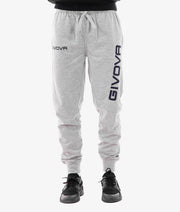 PANTA COTONE MOD. MOON BIG LOGO GRIGIO