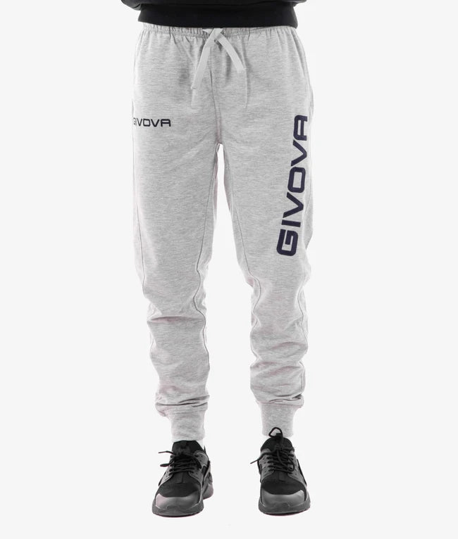 PANTA COTONE MOD. MOON BIG LOGO GRIGIO