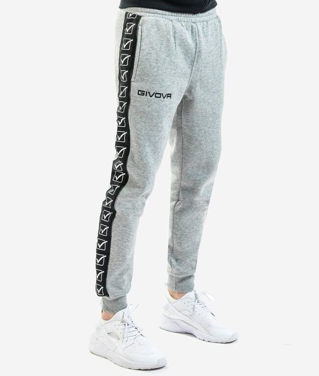 Φόρμα PANTALONE FELPA BAND ανοιχτό μελανζέ γκρι