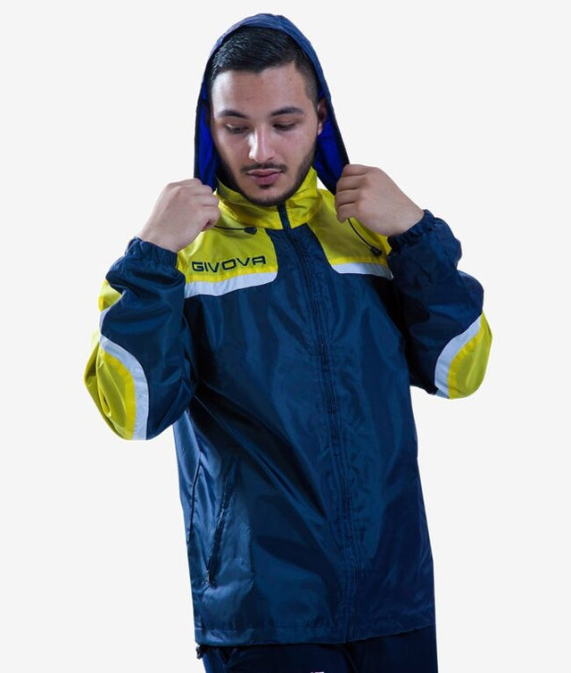 Μπουφάν RAIN JACKET CON MESH ASIA μπλε-κίτρινο