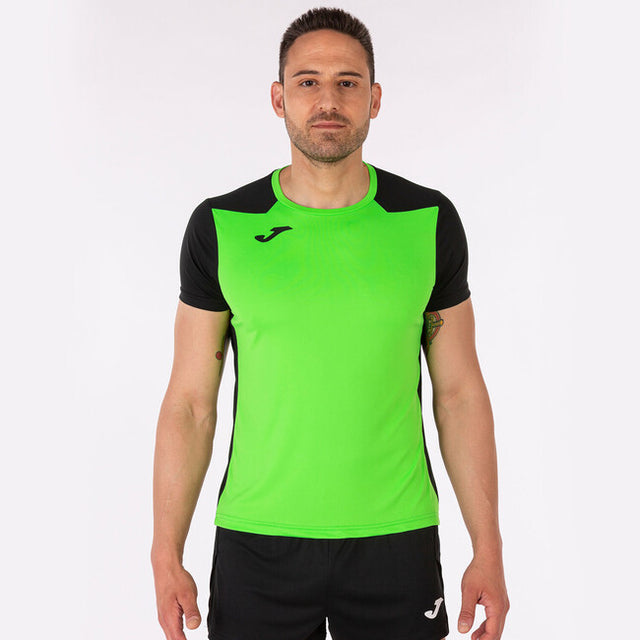 Μπλούζα για τρέξιμο T-SHIRT RECORD II SHORT SLEEVE φθορίζον πράσινο μαύρο
