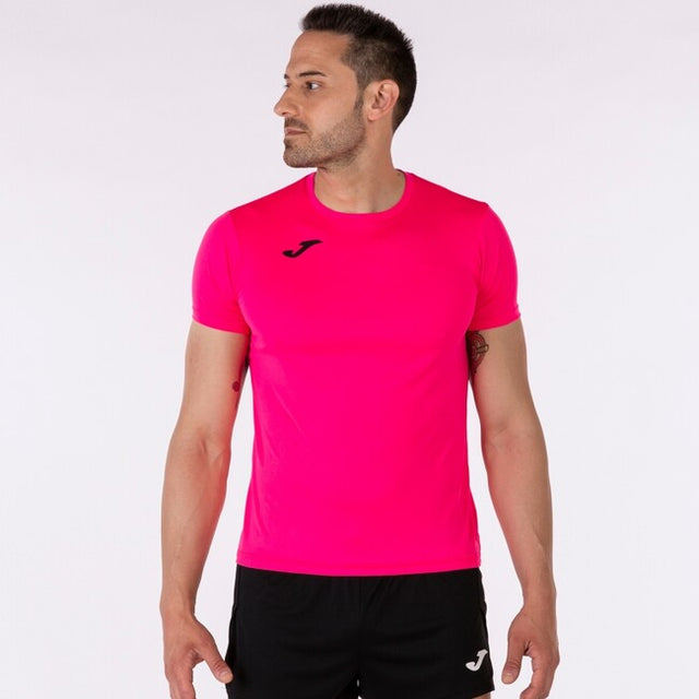 Μπλούζα για τρέξιμο RECORD II SHORT SLEEVE T-SHIRT φθορίζον ροζ