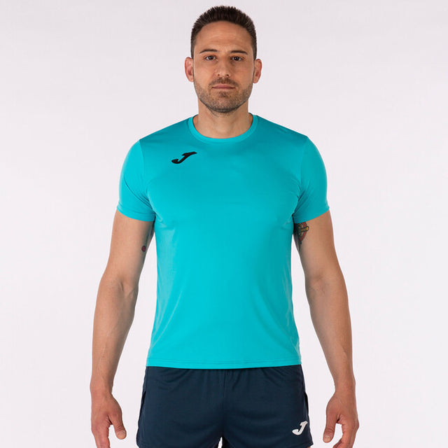 Μπλούζα για τρέξιμο RECORD II SHORT SLEEVE T-SHIRT φθορίζον τιρκουάζ