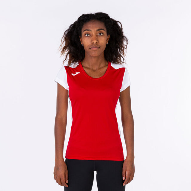 Γυναικεία μπλούζα για τρέξιμο RECORD II SHORT SLEEVE T-SHIRT κόκκινο λευκό