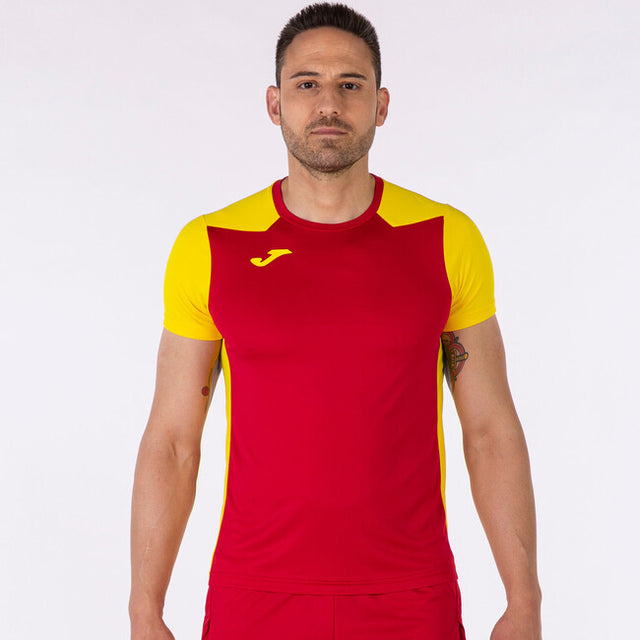Μπλούζα για τρέξιμο T-SHIRT RECORD II SHORT SLEEVE κόκκινο κίτρινο