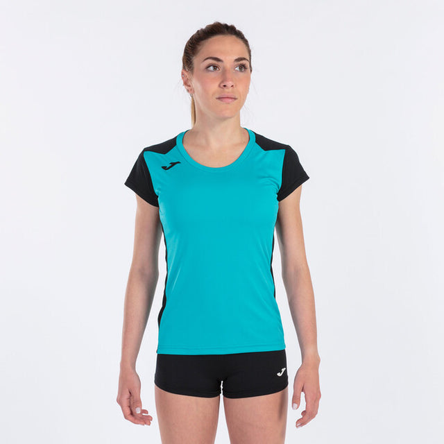 Γυναικεία μπλούζα για τρέξιμο RECORD II SHORT SLEEVE T-SHIRT τιρκουάζ
