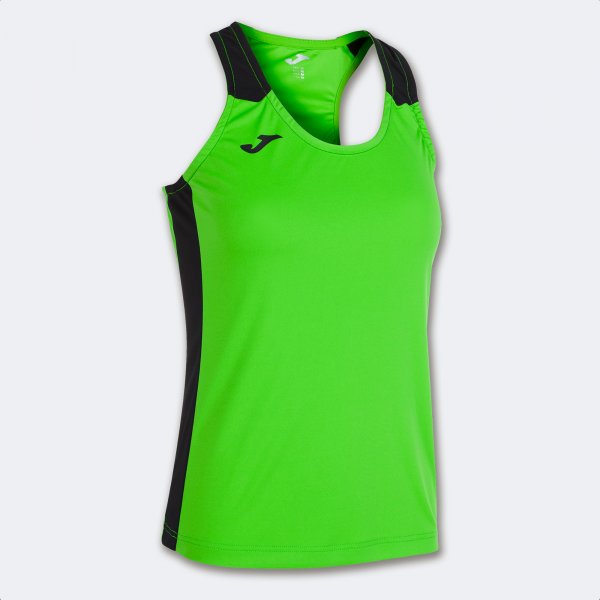 Γυναικεία αμάνικο μπλουζάκι για τρέξιμο RECORD II TANK TOP φθορίζον πράσινο μαύρο