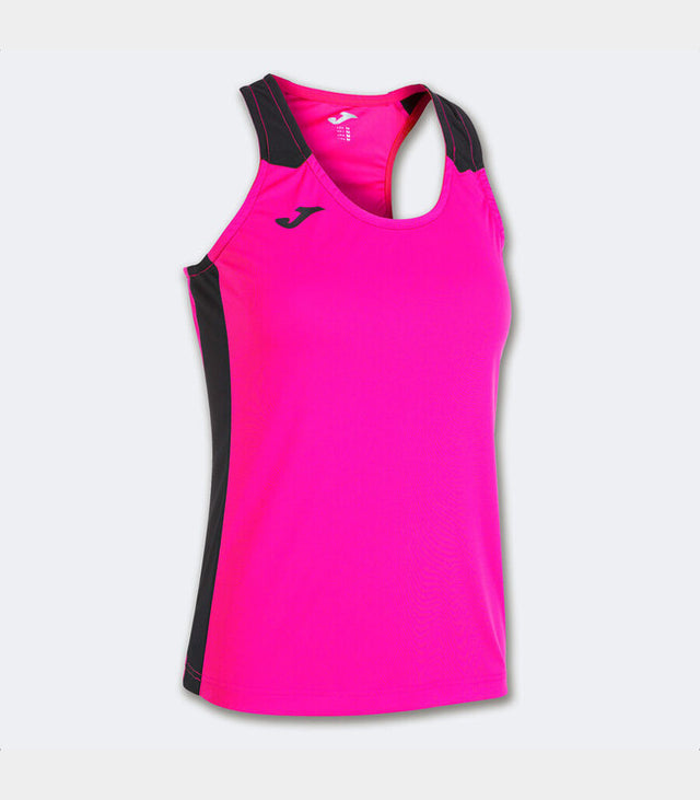 Γυναικεία αμάνικο μπλουζάκι για τρέξιμο RECORD II TANK TOP φθορίζον ροζ μαύρο
