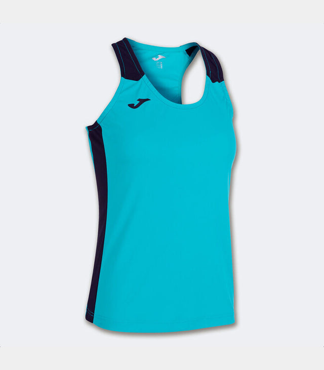 Γυναικεία αμάνικο μπλουζάκι για τρέξιμο RECORD II TANK TOP φθορίζον τιρκουάζ