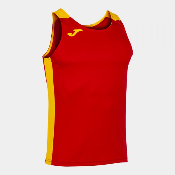 Αμάνικο μπλουζάκι για τρέξιμο RECORD II TANK TOP κόκκινο κίτρινο