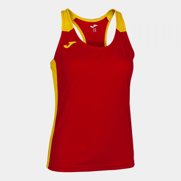 Γυναικεία αμάνικο μπλουζάκι για τρέξιμο RECORD II TANK TOP κόκκινο κίτρινο