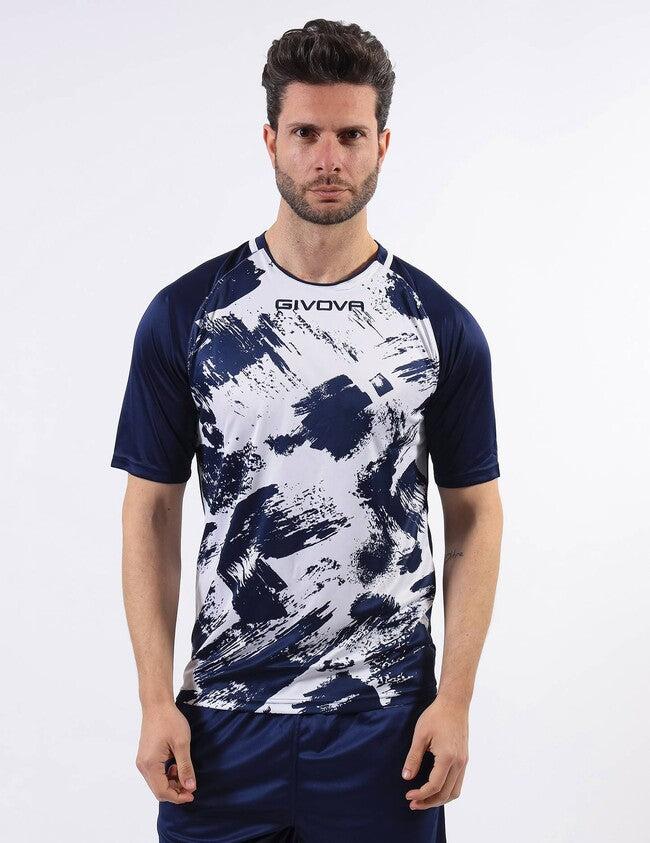 SHIRT ART INTERLOCK M/C BIANCO/BLU