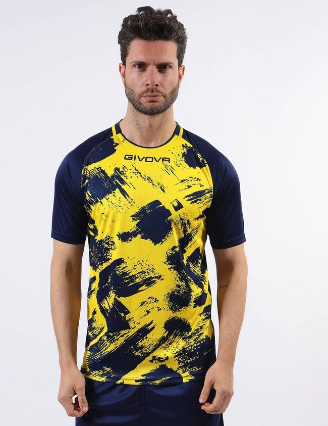 SHIRT ART INTERLOCK M/C GIALLO/BLU