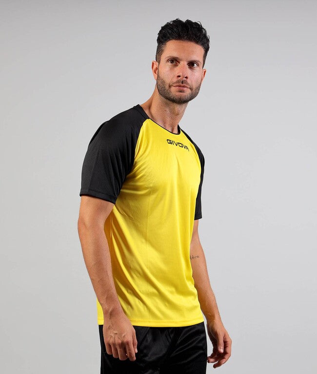 SHIRT CAPO INTERLOCK GIALLO/NERO
