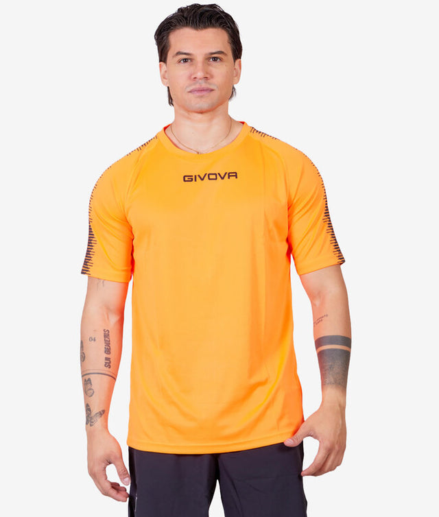 Φανέλα / μπλούζα SHIRT CLUB φλουό πορτοκαλί-μαύρο