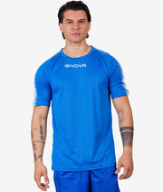 SHIRT CLUB IN MESH AZZURRO/BIANCO