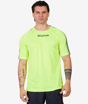 SHIRT CLUB IN MESH GIALLO FLUO/NERO