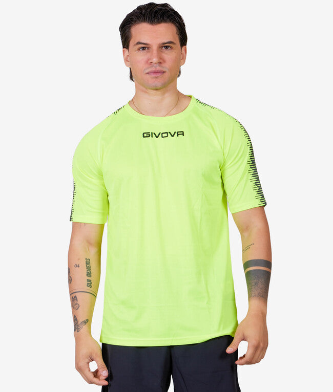 SHIRT CLUB IN MESH GIALLO FLUO/NERO