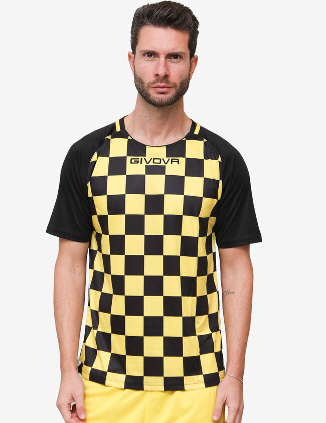 SHIRT DAMA INTERLOCK GIALLO/NERO