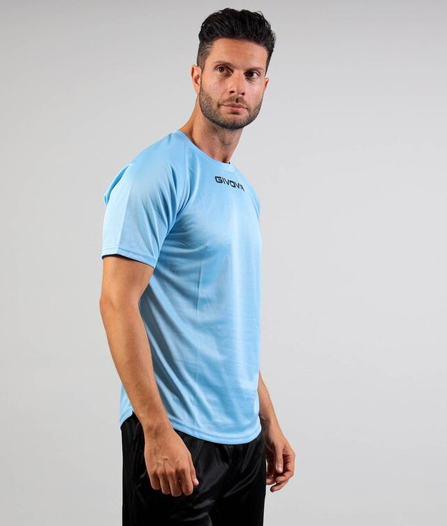 Κοντομάνικη μπλούζα SHIRT GIVOVA ONE MICROFORATA ανοιχτό μπλε