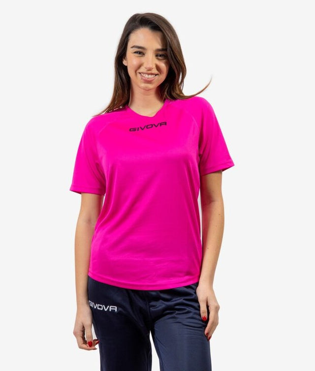 Κοντομάνικη μπλούζα SHIRT GIVOVA ONE MICROFORATA φούξια