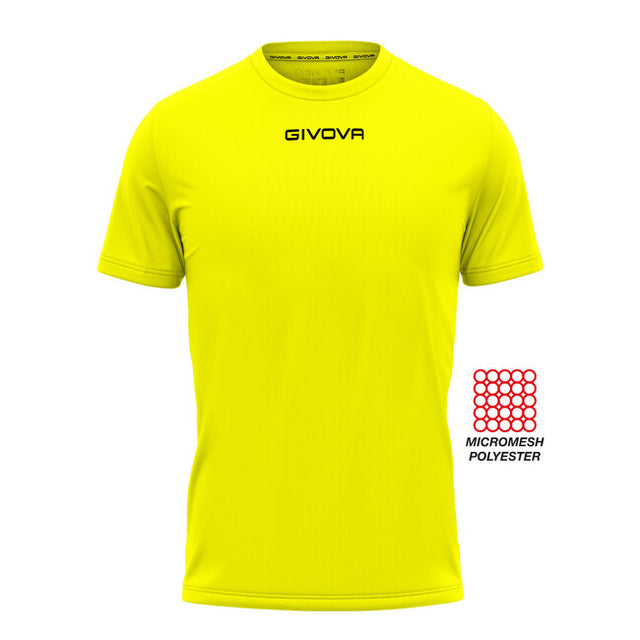 Κοντομάνικη μπλούζα SHIRT GIVOVA ONE MICROFORATA φλουό κίτρινο