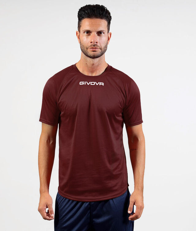 Κοντομάνικη μπλούζα SHIRT GIVOVA ONE MICROFORATA γρανάτη