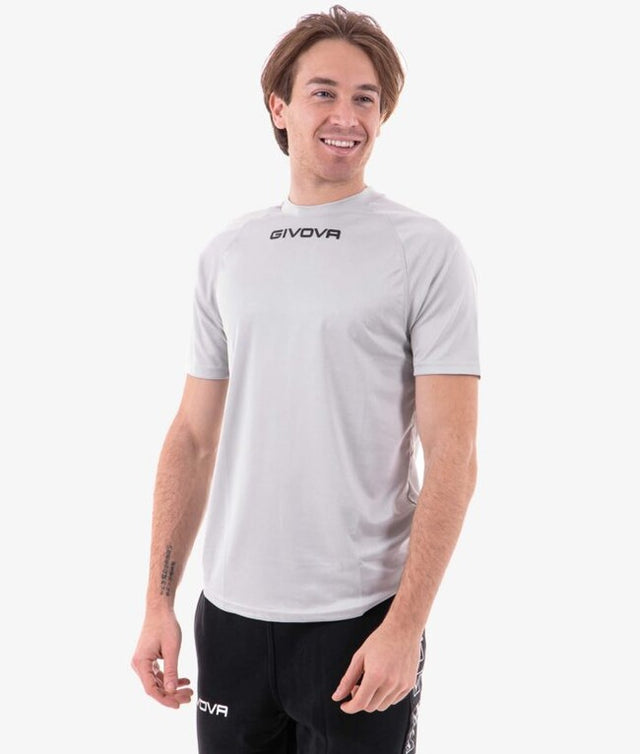 Κοντομάνικη μπλούζα SHIRT GIVOVA ONE MICROFORATA ανοιχτό γκρι