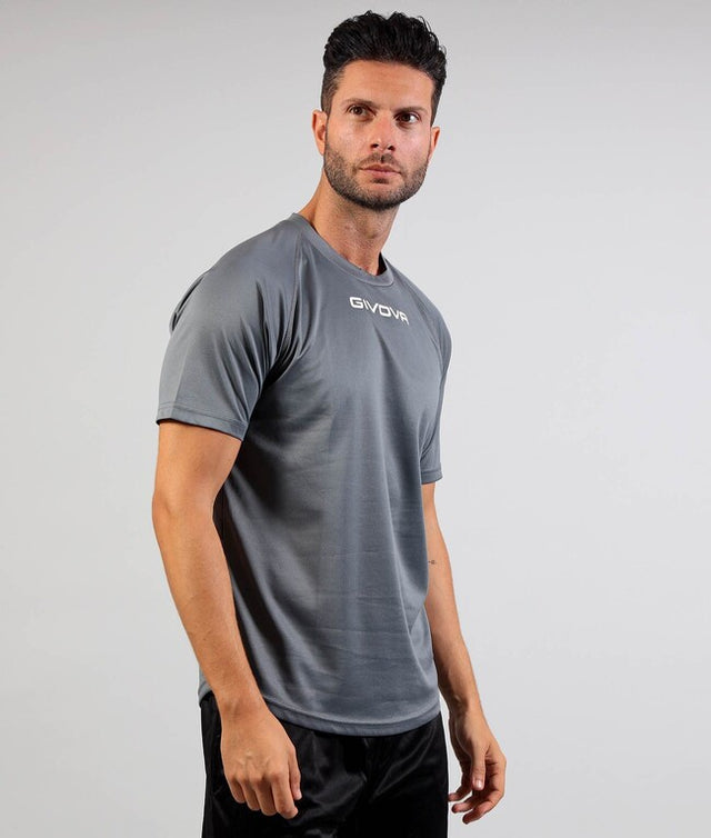 Κοντομάνικη μπλούζα SHIRT GIVOVA ONE MICROFORATA σκούρο γκρι