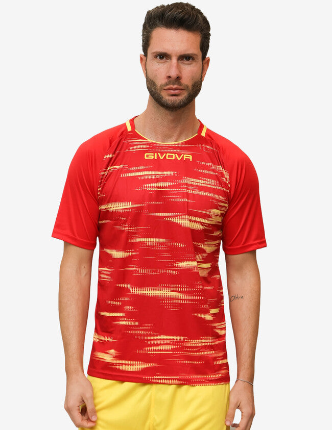 SHIRT PIXEL INTERLOCK ROSSO/GIALLO