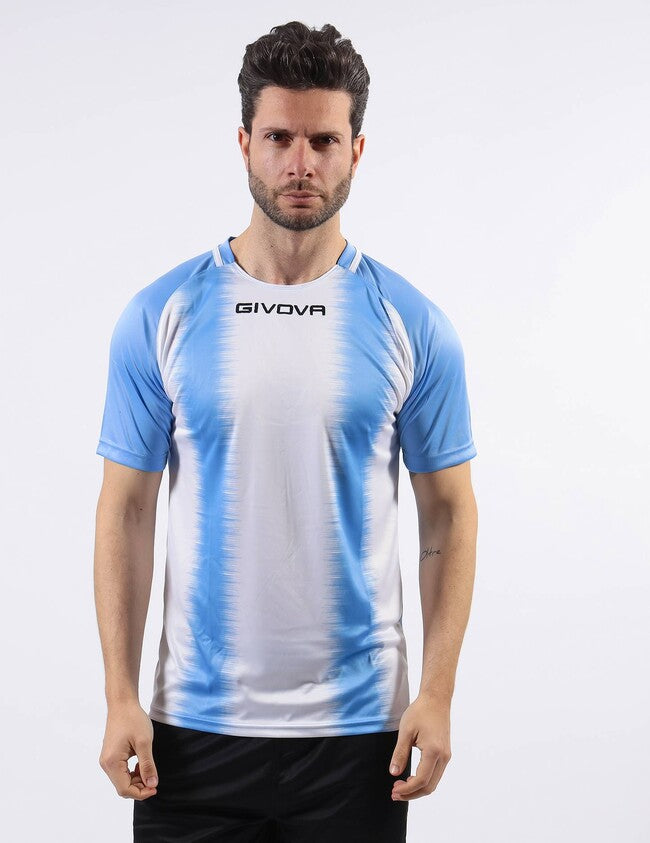 SHIRT STRIPE  M/C INTERLOCK CELESTE/BIANCO