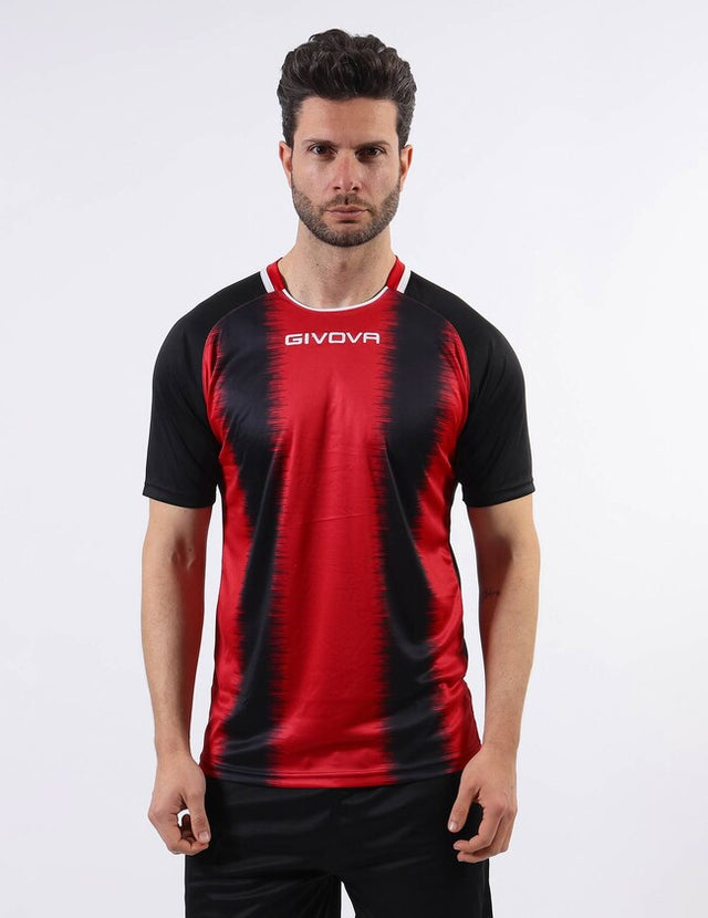 Φανέλα SHIRT STRIPE M/C κόκκινο-μαύρο